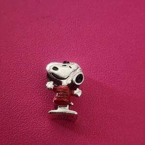 Peanuts Silver and Red Snoopy Bracelet Charm